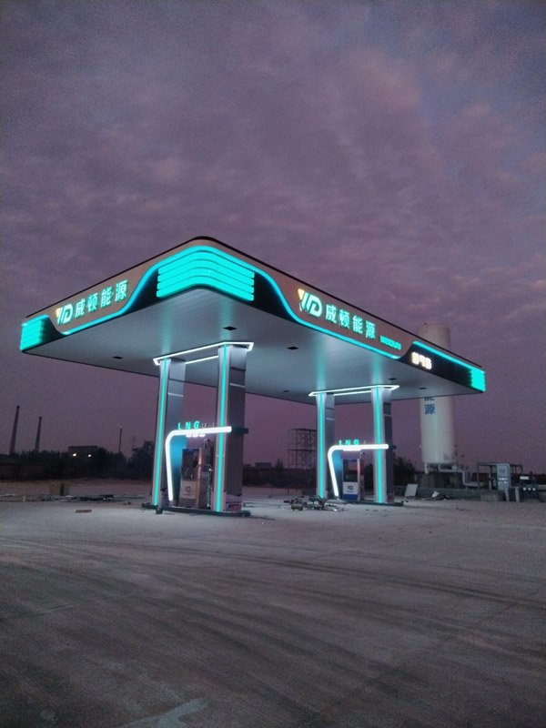 Gas station cornice billboard