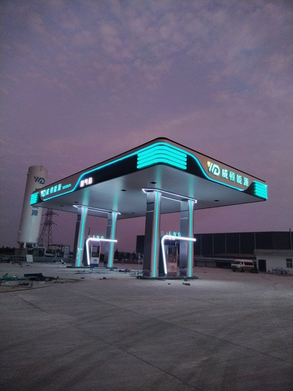 Gas station cornice billboard