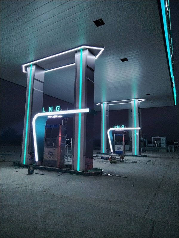 Gas station cornice billboard