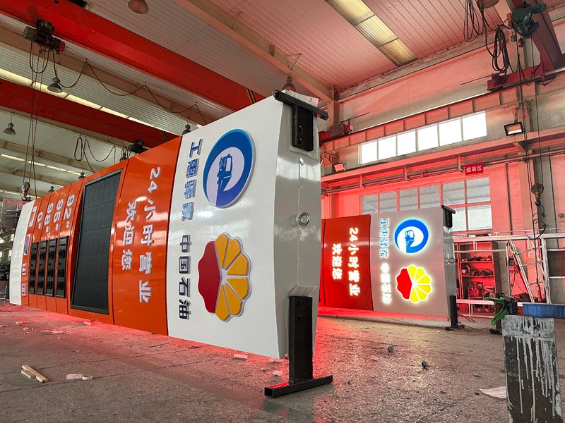 Gas station double-sided sign Gas station double-sided sign