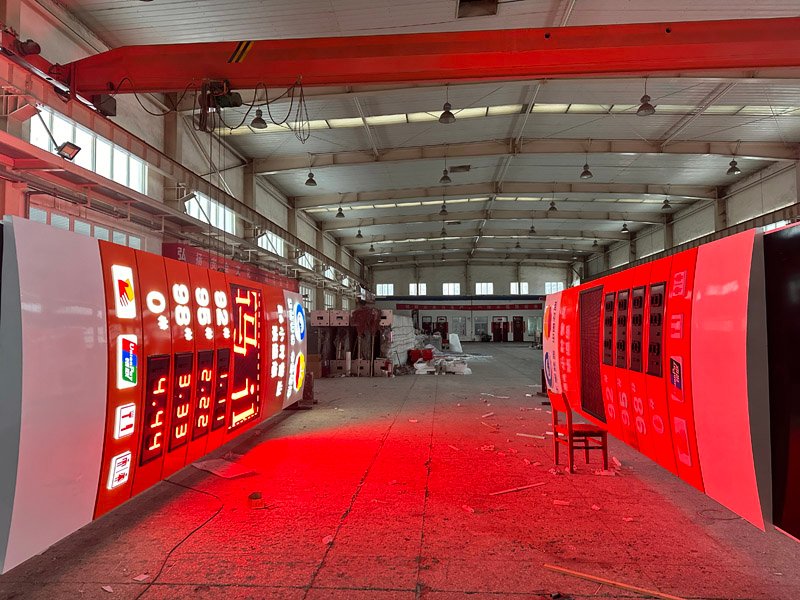 Gas station double-sided sign Gas station double-sided sign