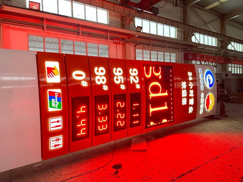 Gas station billboard 2 Gas station double-sided sign